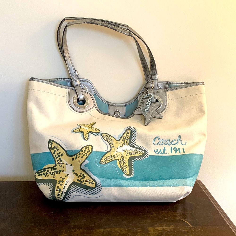 Coach Beach Starfish motif tote